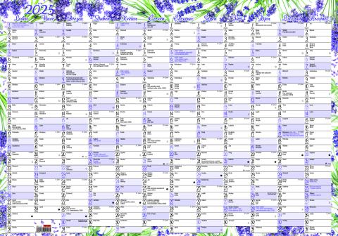 Kalendář nástěnný roční BKA1 Levandule